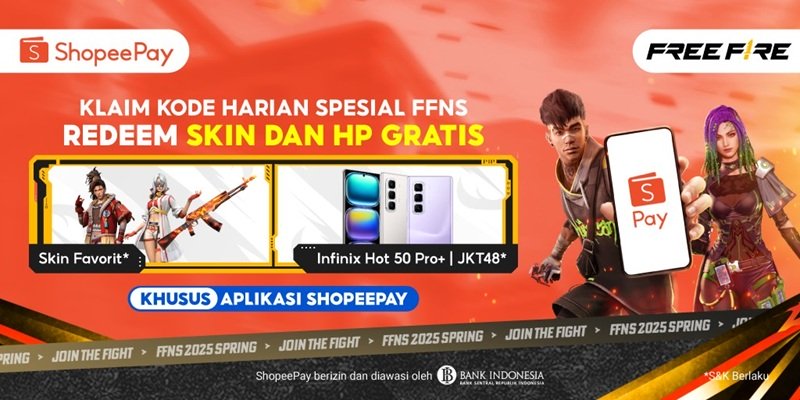 Dapatkan Kulit Gratis Free Fire yang Keren, Klaim Kode Redeem FF di ShopeePay Sekarang!